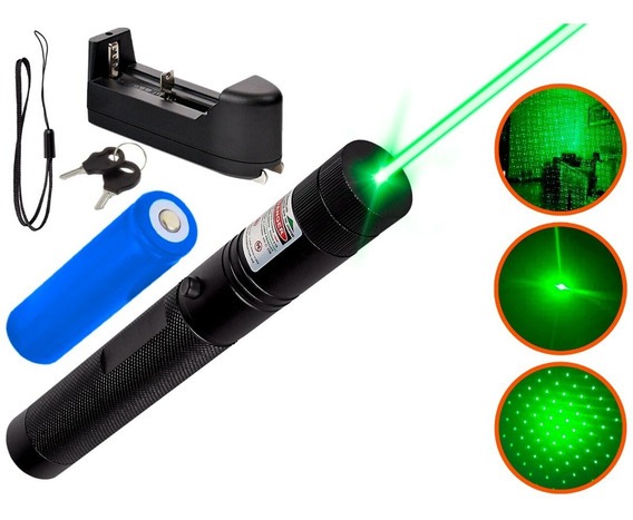PUNTERO LASER MULTIPUNTOS RECARGABLE - VERDE