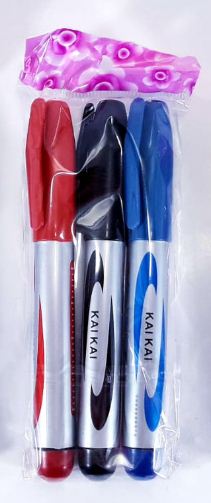 MARCADOR PERMANENTE  X 3 UN. - 3 COLORES - BOLSA