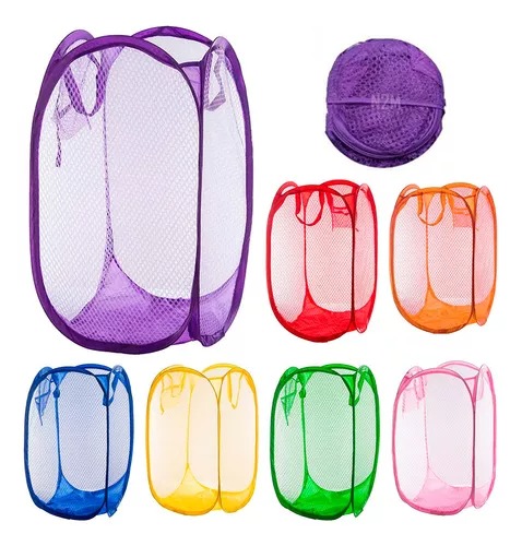 CANASTO PLEGABLE TELA 30 X 30 X 45 CM.