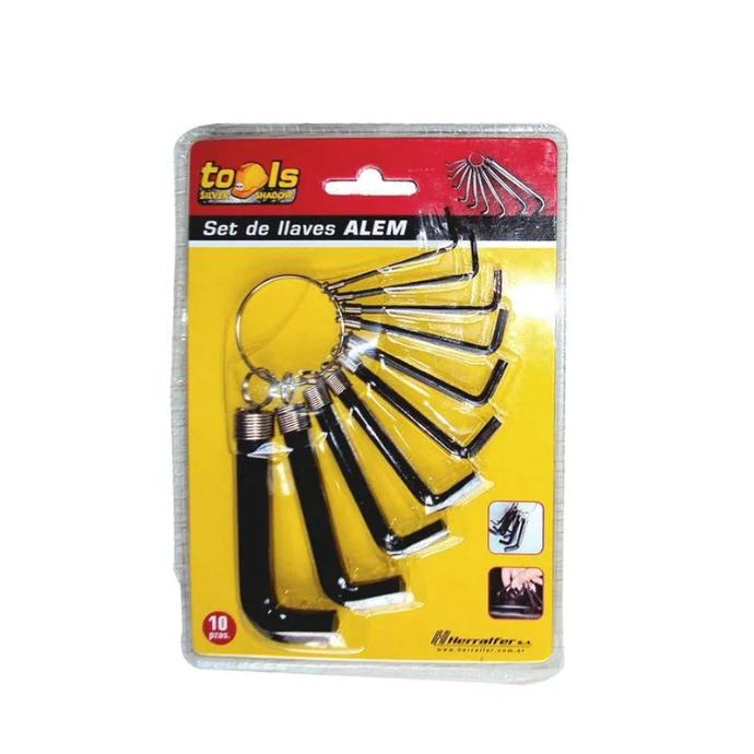 JUEGO LLAVES ALLEN X 10 UN.- PULGADAS
