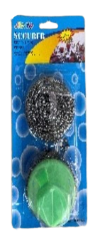 ESPONJA DE ACERO 1 + 1 C/MANGO
