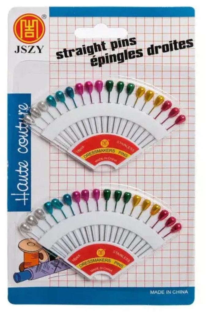 ALFILERES CABEZA PERLADA X 2 X 18 UN. C/U