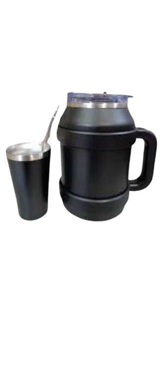 BIDON ACERO TERMICO - 1100 CC. + VASO 180 CC. + VASO 240 CC.