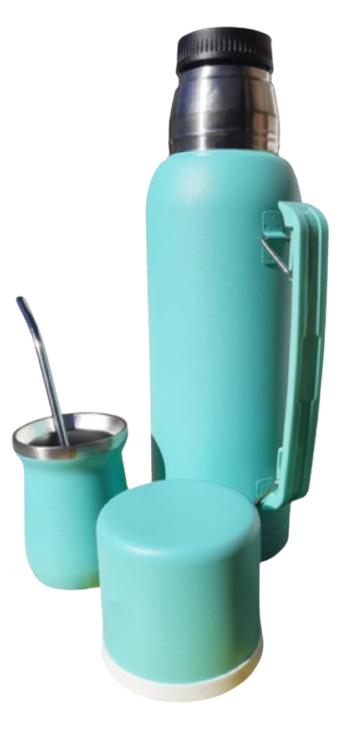 TERMO ACERO 1 LT. - MATE ACERO + BOMBILLA
